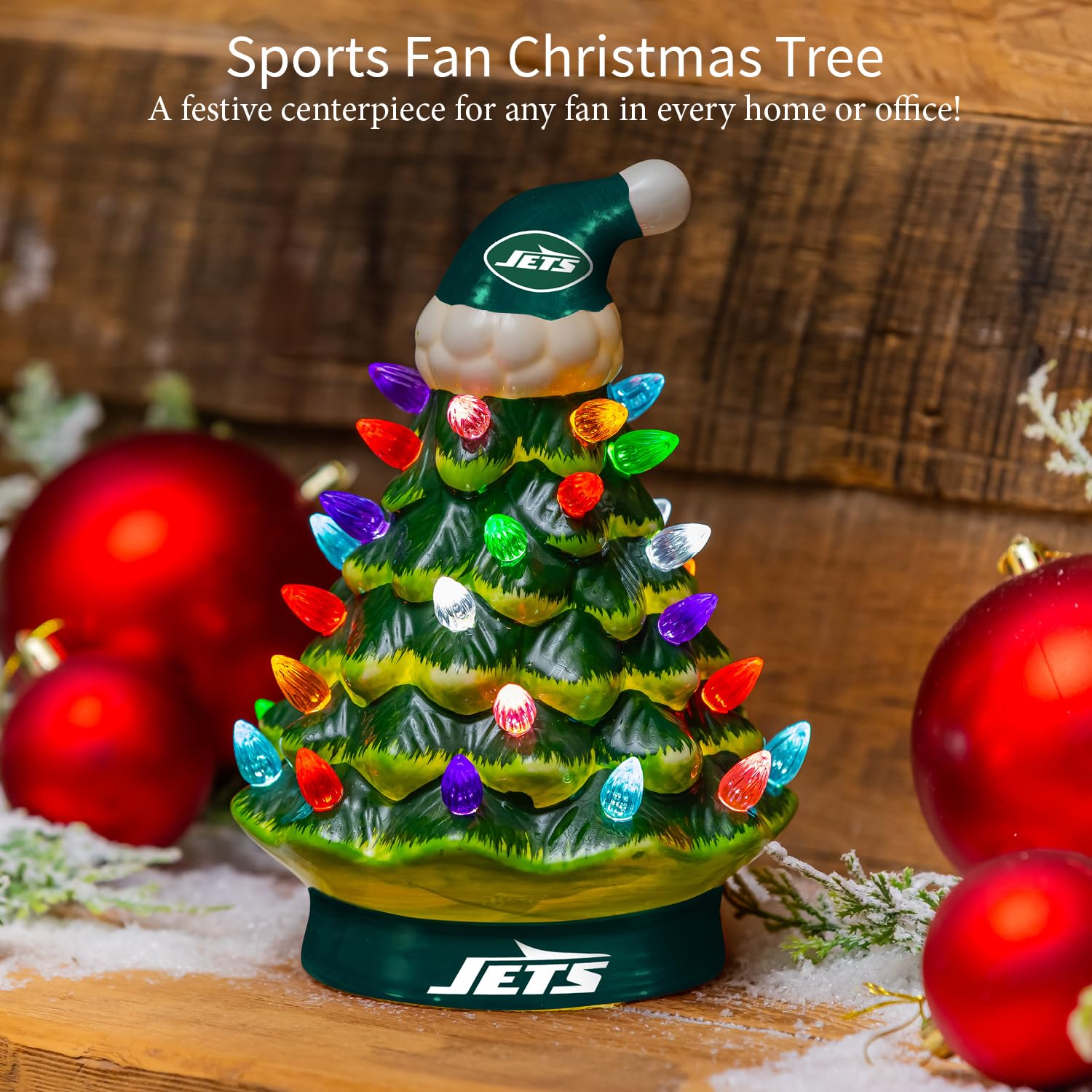 Amazon.com: NFL New York Jets Ceramic Christmas Trees That Light